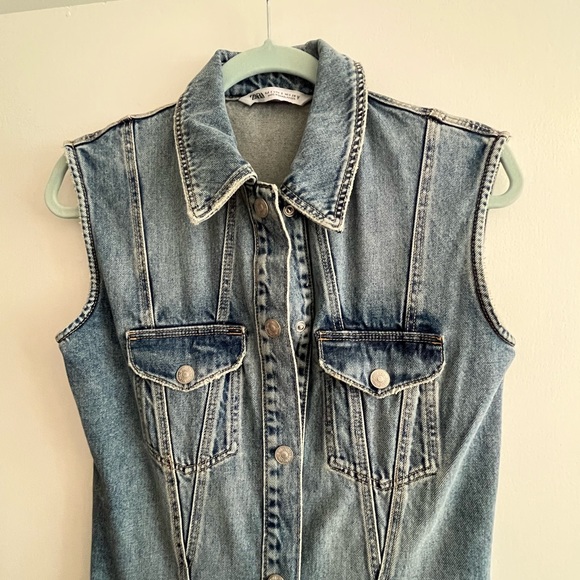 Zara long denim dress size small - Picture 3 of 5